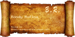 Bondy Rufina névjegykártya